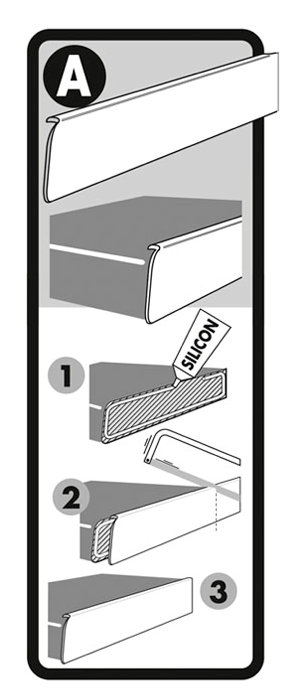 Avslutningslist aluminium 28 mm x 63 cm